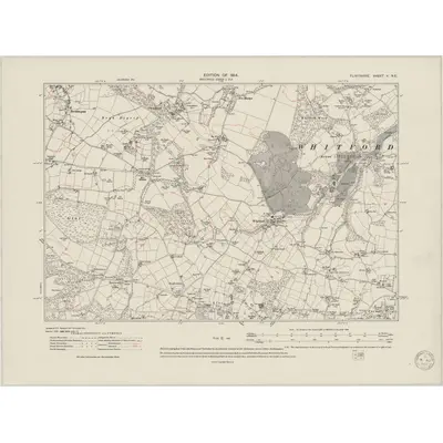 1910 Map of Flintshire V.NE, 1950 Print
