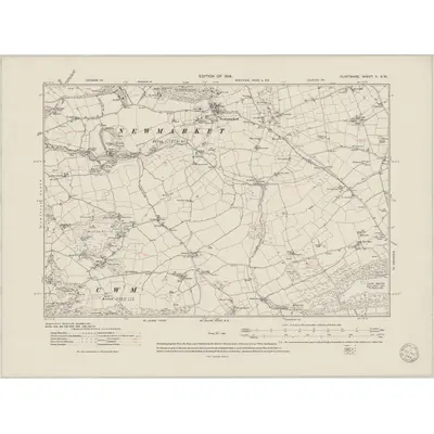 1910 Map of Flintshire V.NW, 1949 Print