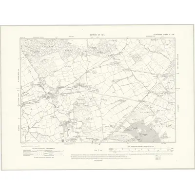1910 Map of Flintshire V.SW, 1914 Print