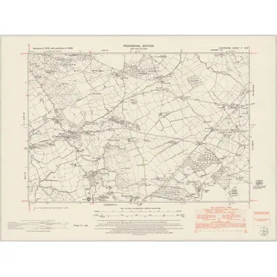 1949 Map of Flintshire V.SW, 1953 Print