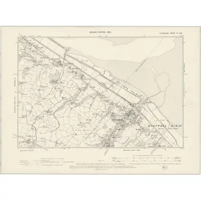 1898 Map of Flintshire VI.NW, 1900 Print