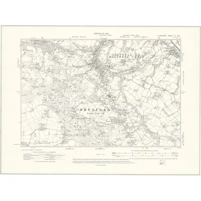 1910 Map of Flintshire VI.SW, 1915 Print