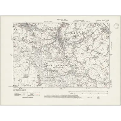 1910 Map of Flintshire VI.SW, 1947 Print