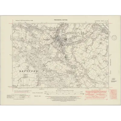 1938 Map of Flintshire VI.SW, 1948 Print