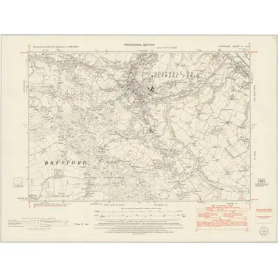 1948 Map of Flintshire VI.SW, 1953 Print