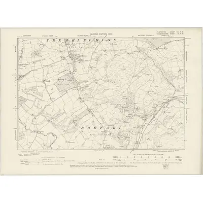 1898 Map of Flintshire VIII.NW, 1900 Print