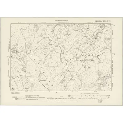 1898 Map of Flintshire VIII.SE, 1900 Print