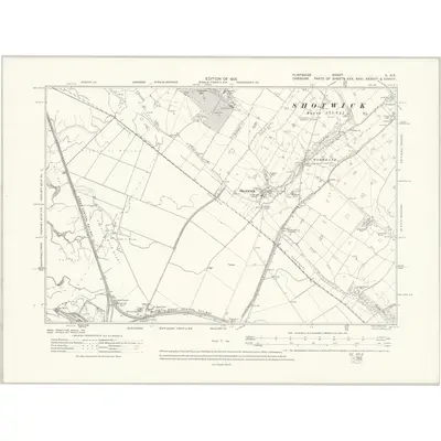 1909 Map of Flintshire X.NE, 1913 Print