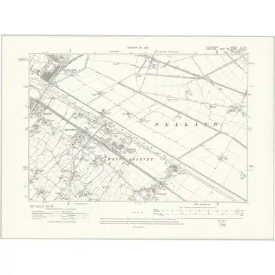 1909 Map of Flintshire X.SE, 1913 Print