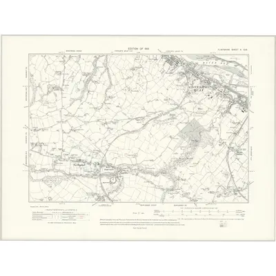 1909 Map of Flintshire X.SW, 1913 Print