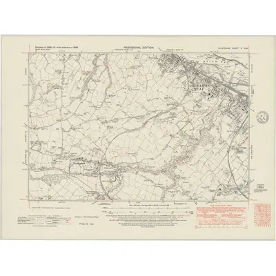 1938 Map of Flintshire X.SW, 1948 Print
