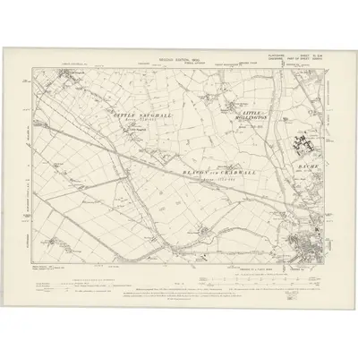1898 Map of Flintshire XI.SW, 1900 Print