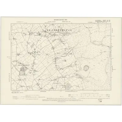 1898 Map of Flintshire XII.SE, 1900 Print
