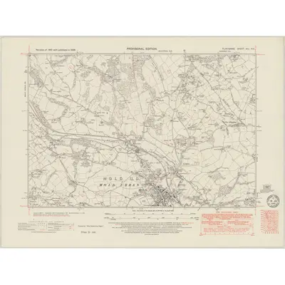 1938 Map of Flintshire XIII.NE, 1949 Print