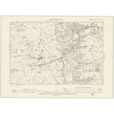1898 Map of Flintshire XIII.NW, 1900 Print