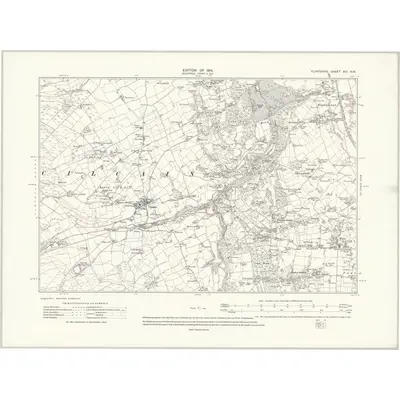 1910 Map of Flintshire XIII.NW, 1914 Print