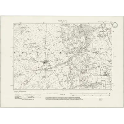 1910 Map of Flintshire XIII.NW, 1933 Print