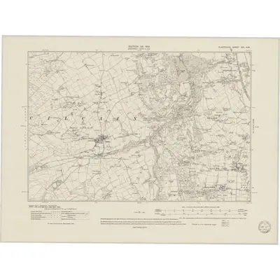 1910 Map of Flintshire XIII.NW, 1949 Print