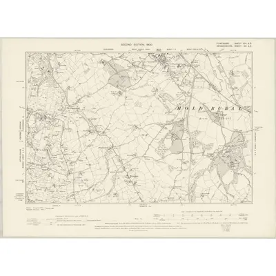 1898 Map of Flintshire XIII.SE, 1900 Print