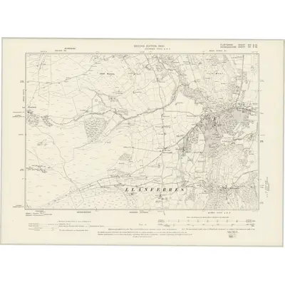 1898 Map of Flintshire XIII.SW, 1900 Print