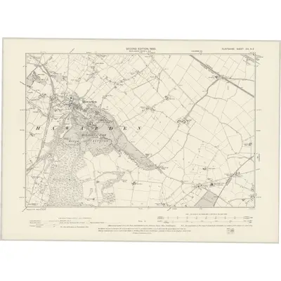 1897 Map of Flintshire XIV.NE, 1900 Print
