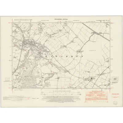 1948 Map of Flintshire XIV.NE, 1954 Print
