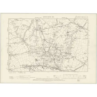 1897 Map of Flintshire XIV.NW, 1900 Print