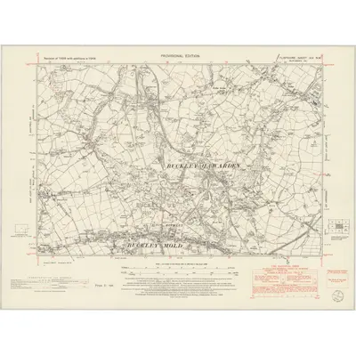 1948 Map of Flintshire XIV.NW, 1954 Print