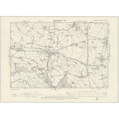 1898 Map of Flintshire XIV.SW, 1900 Print