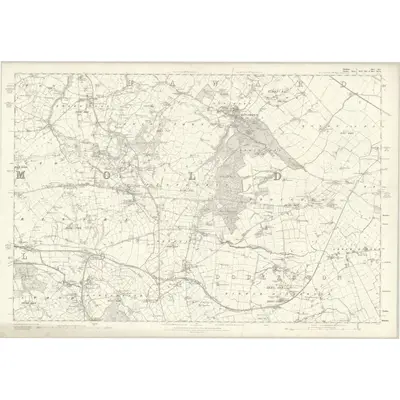 1869 Map of Flintshire XIV, 1871 Print