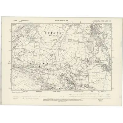 1898 Map of Flintshire XIX.NW, 1900 Print