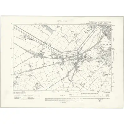 1909 Map of Flintshire XV.NW, 1913 Print