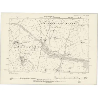 1898 Map of Flintshire XV.SW, 1900 Print