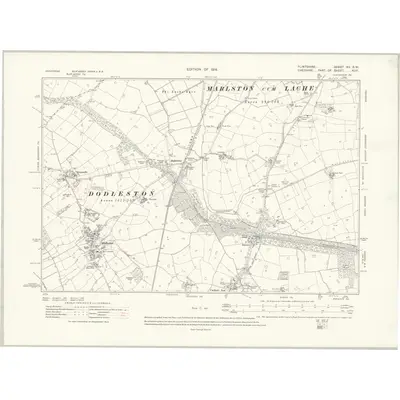 1909 Map of Flintshire XV.SW, 1914 Print