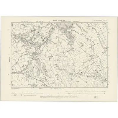 1898 Map of Flintshire XVII.NW, 1900 Print