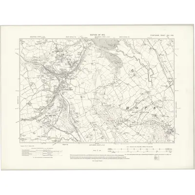 1909 Map of Flintshire XVII.NW, 1914 Print