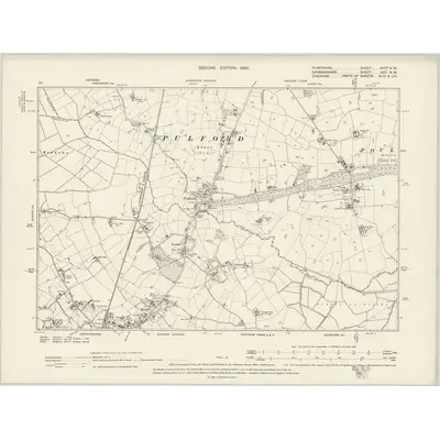 1898 Map of Flintshire XVIIa.NW, 1900 Print