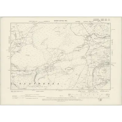 1898 Map of Flintshire XVIII.NE, 1900 Print