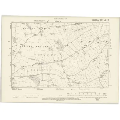 1897 Map of Flintshire XX.NW, 1900 Print