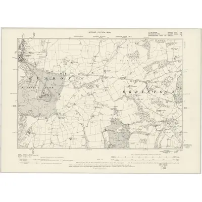 1898 Map of Flintshire XXI.SE, 1900 Print