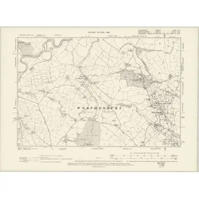 1897 Map of Flintshire XXII.NE, 1900 Print