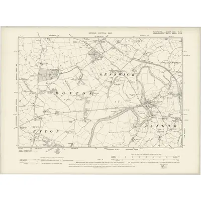 1897 Map of Flintshire XXII.NW, 1900 Print