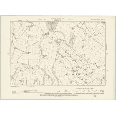 1897 Map of Flintshire XXII.SE, 1900 Print