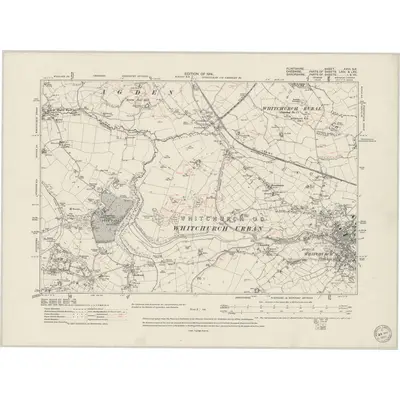 1909 Map of Flintshire XXIII.SE, 1950 Print