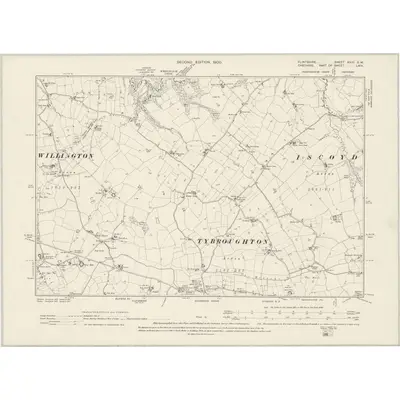 1897 Map of Flintshire XXIII.SW, 1900 Print