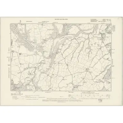 1898 Map of Flintshire XXIV.NE, 1900 Print