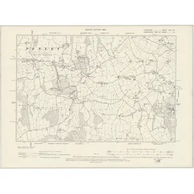 1898 Map of Flintshire XXV.NE, 1900 Print