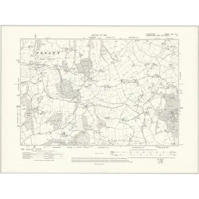 1909 Map of Flintshire XXV.NE, 1914 Print