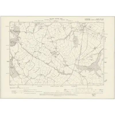 1898 Map of Flintshire XXV.NW, 1900 Print