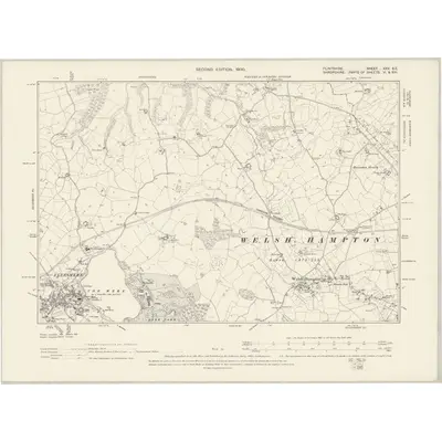 1898 Map of Flintshire XXV.SE, 1900 Print